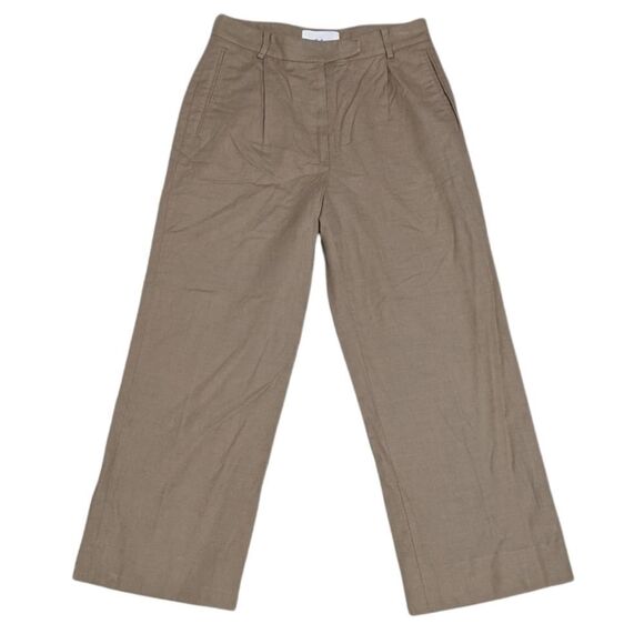 FOLK CLOTHING Cotton Wool Pleated Wide Leg Trousers - Picture 1 of 8